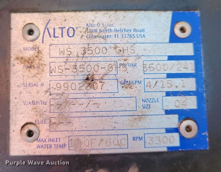 image for item OH9308 Alto WS 3500 GHS pressure washer