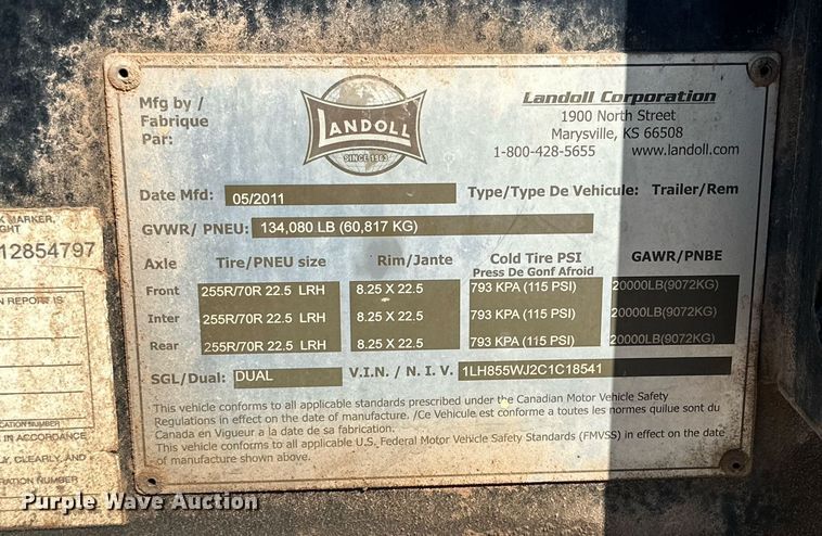 image for item DD3408 2012 Landoll lowboy equipment trailer