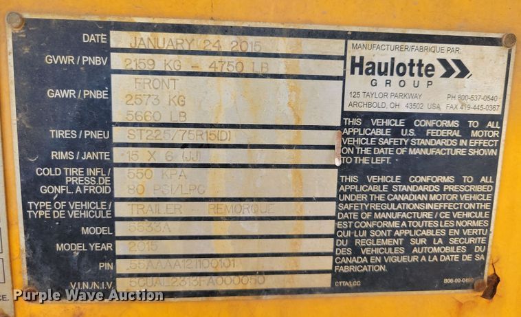 image for item DN3593 2015 Biljax 5533A boom lift