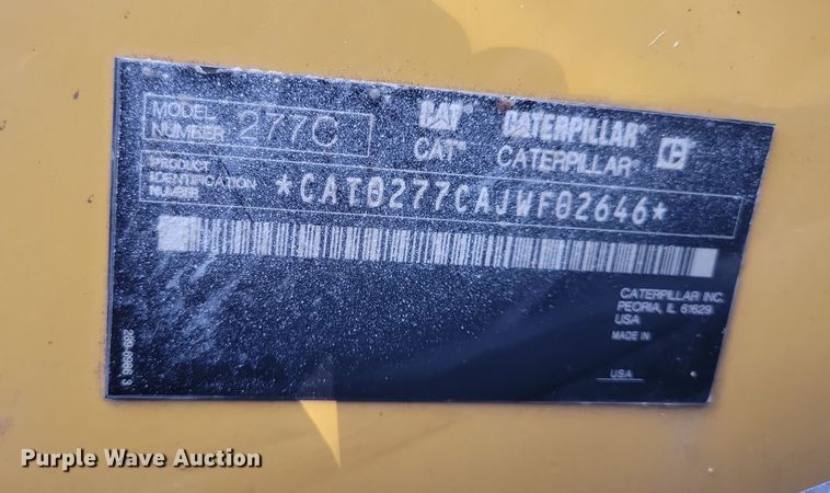 image for item DN3596 2011 Caterpillar 277C tracked skid steer loader