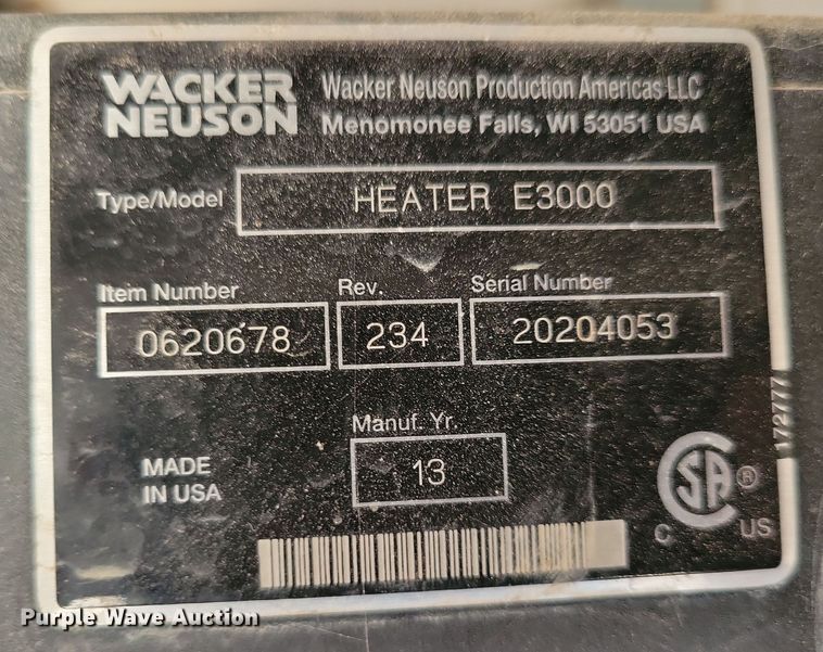 image for item DN3599 2013 Wacker Neuson E3000 ground heater