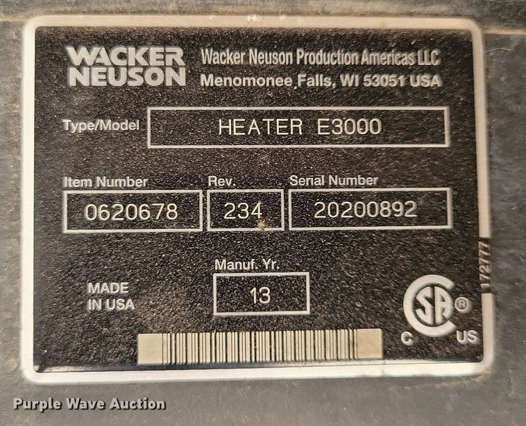 image for item DN3600 2013 Wacker Neuson  E3000 ground heater