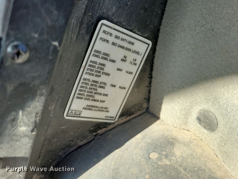 image for item DN3606 2017 Caterpillar 259D tracked skid steer loader