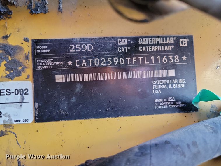 image for item DN3606 2017 Caterpillar 259D tracked skid steer loader