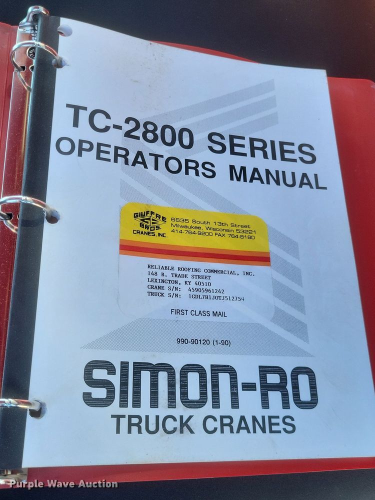 image for item DQ3735 1996 GMC Topkick C6500 crane truck