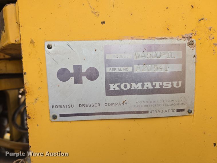 image for item DQ6203 1992 Komatsu WA500-1L wheel loader