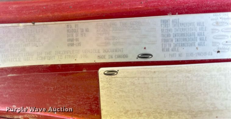 image for item DW2300 2000 Sterling LT8513 dump truck