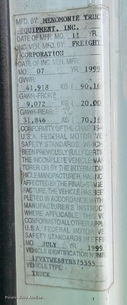 image for item DW2312 2000 Freightliner FL112 dump truck