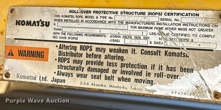 image for item DW2321 2000 Komatsu HD325-6 haul truck