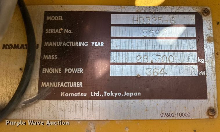 image for item DW2321 2000 Komatsu HD325-6 haul truck