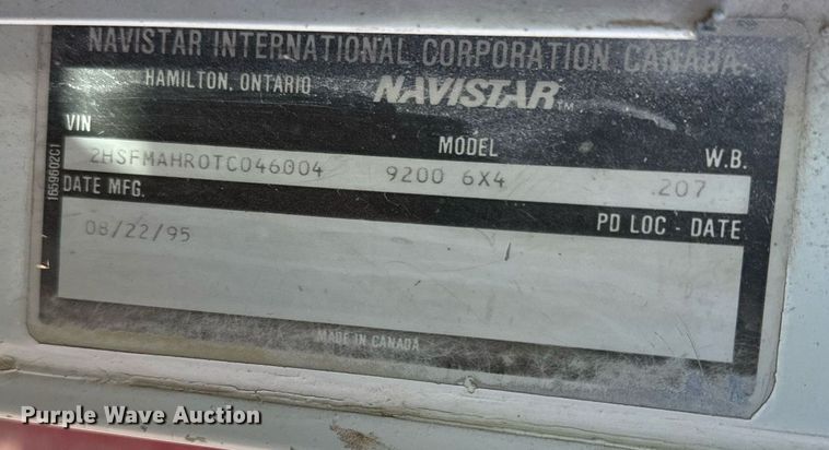 image for item DW2324 1996 International 9200 dump truck