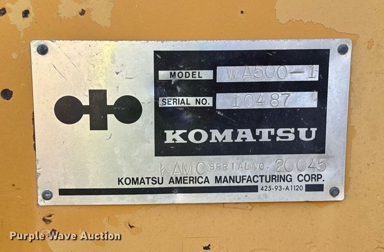image for item DW2342 1987 Komatsu WA500-1 wheel loader