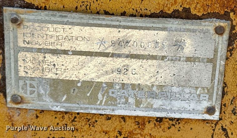 image for item DW2351 1984 Caterpillar 926 wheel loader