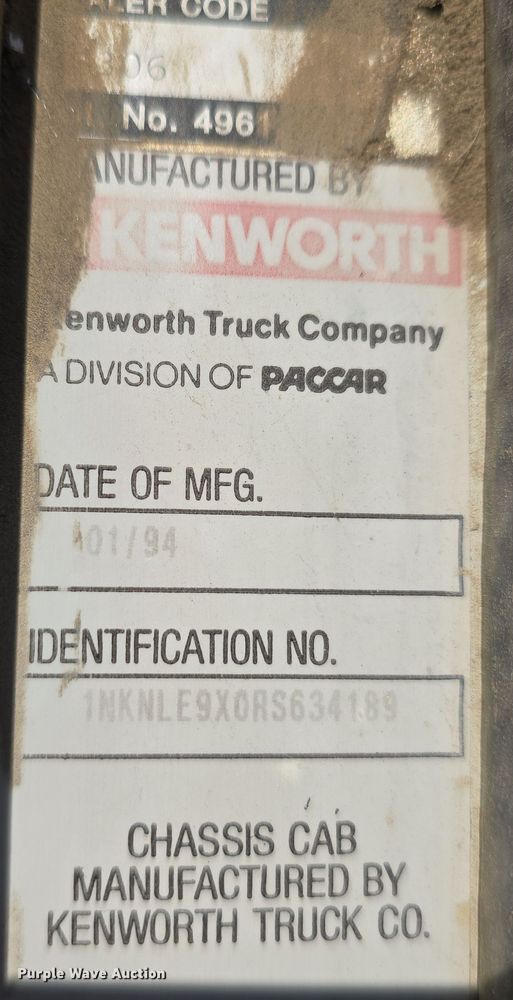 image for item DW3839 1994 Kenworth T450 dump truck