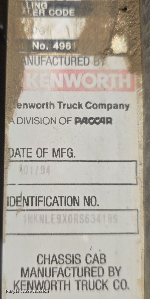 image for item DW3839 1994 Kenworth T450 dump truck