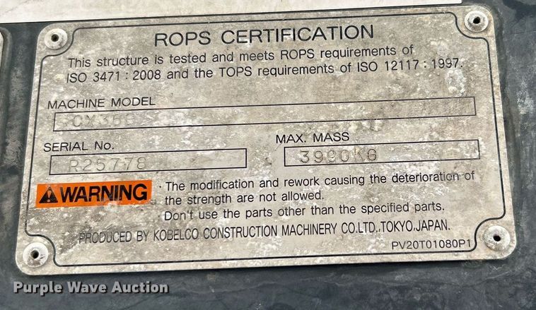 image for item EG1155 2013 Case CX36B excavator