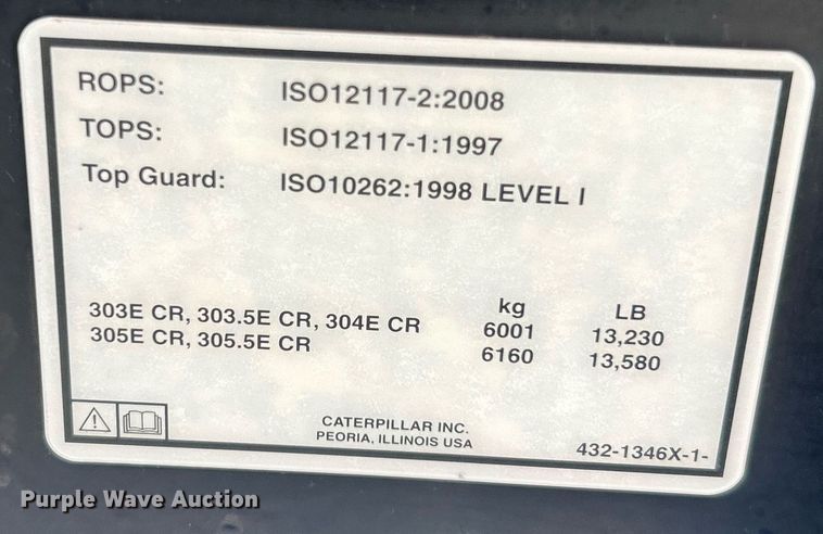 image for item EG1156 2014 Caterpillar  304E CR excavator