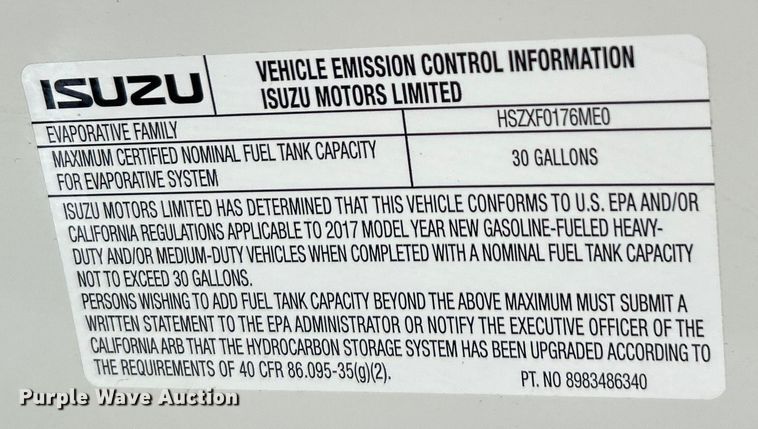 image for item EG1594 2017 Isuzu NPR HD Crew Cab utility / service truck