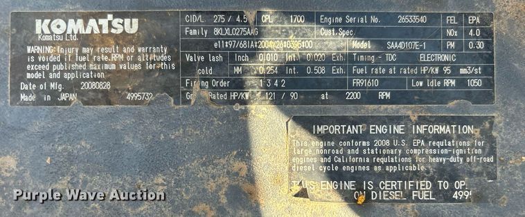 image for item EG2180 2010 Komatsu  PC160LC-8 excavator