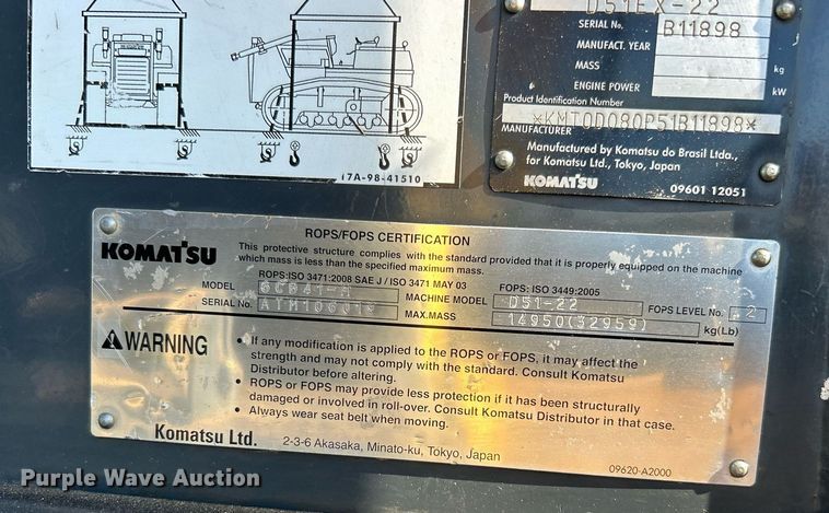image for item EG2182 2011 Komatsu  D51EX- 22 dozer