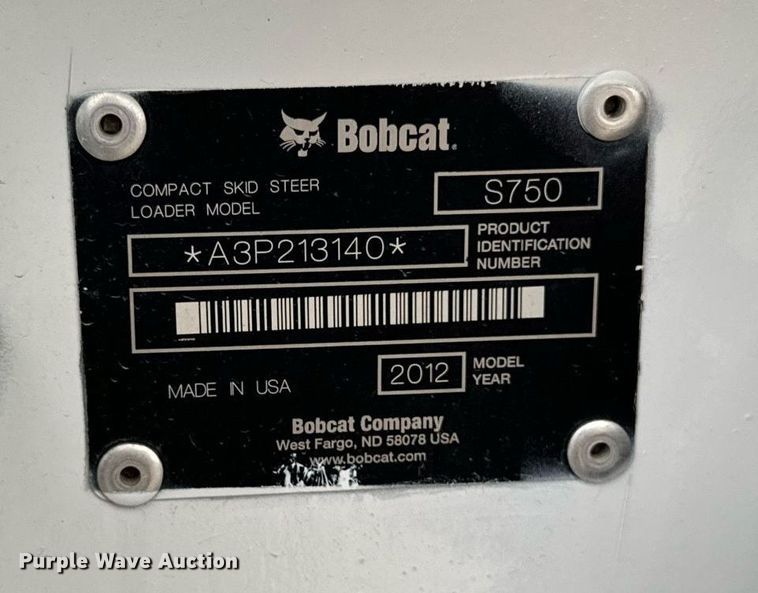 image for item EG6817 2012 Bobcat S750 skid steer loader