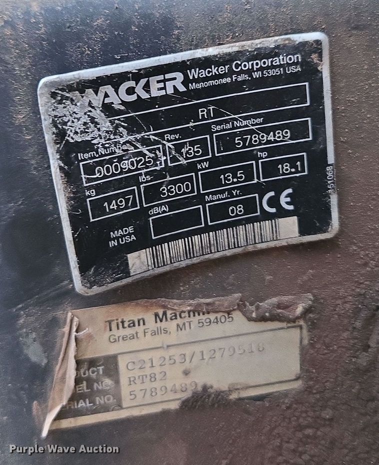 image for item EG9910 Wacker RT trench compactor