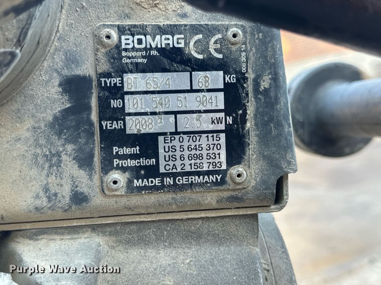 image for item EH7146 2008 Bomag BT65/4 plate compactor