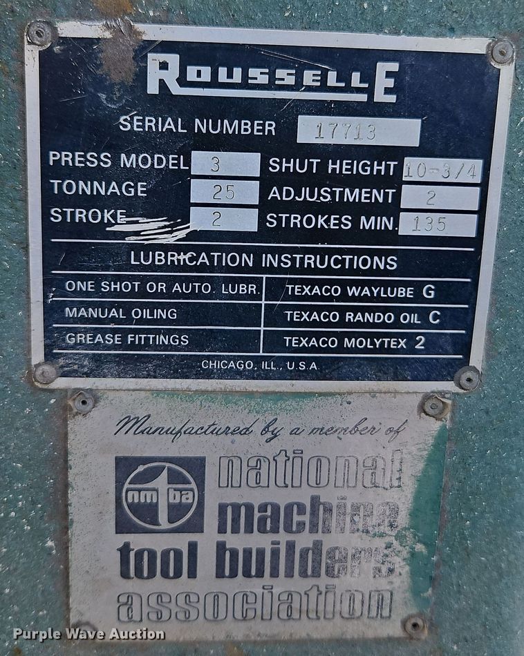 image for item EI8488 Rousselle No 3 punch press