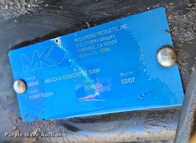 image for item EI8493 2007 MK Diamond MK-CX-3 concrete saw