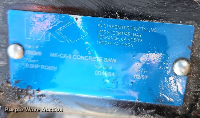 image for item EI8493 2007 MK Diamond MK-CX-3 concrete saw