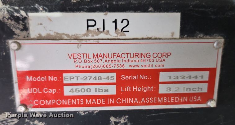 image for item EI8499 Vestil EPT-2748-45 pallet jack