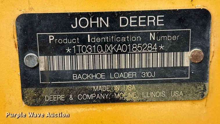 image for item EJ3120 2010 John Deere 310J backhoe