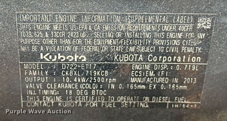 image for item EJ5043 2014 Bobcat  324M mini excavator