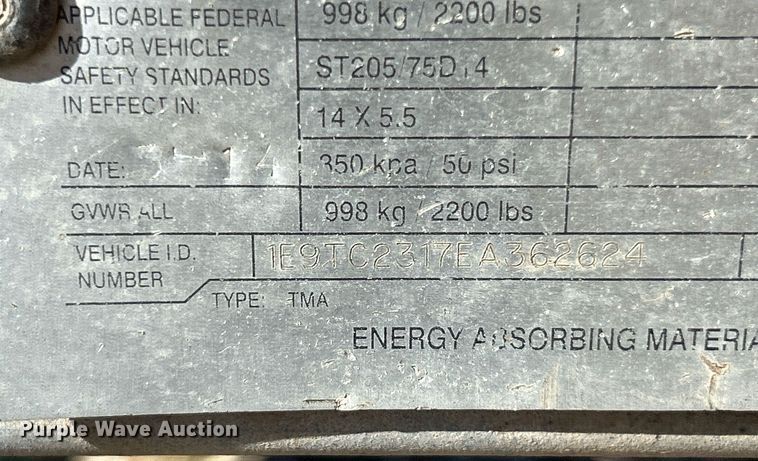 image for item EK3484 2014 Energy Absorption Systems Valtir VTQ-TL3 arrow board trailer