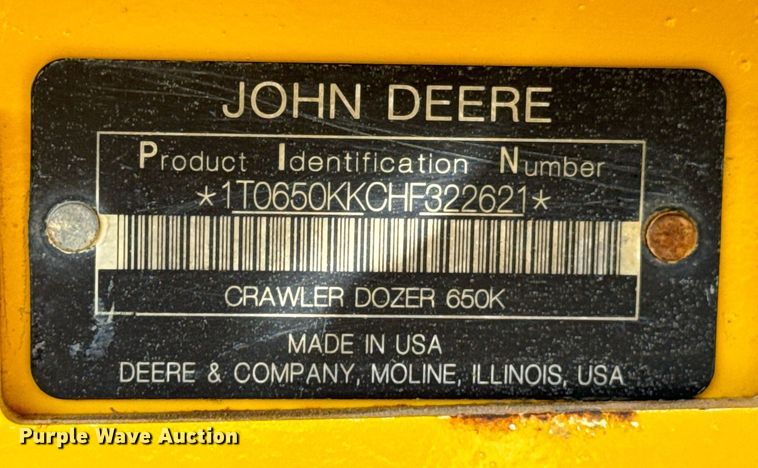 image for item JE9341 2018 John Deere 650K LGP dozer