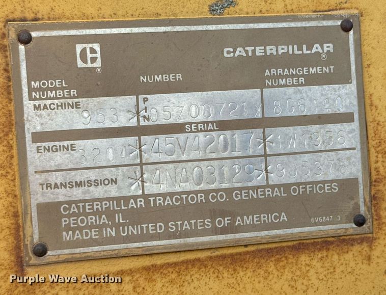 image for item JE9355 1984 Caterpillar 953 track loader