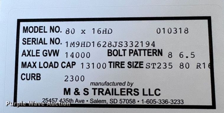image for item JO9387 2018 M&S vacuum excavator