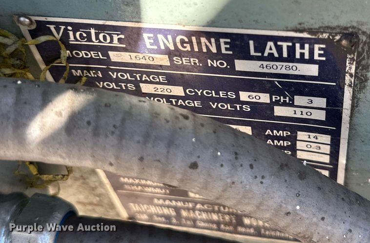 image for item NQ9032 Victor 1640 metal lathe