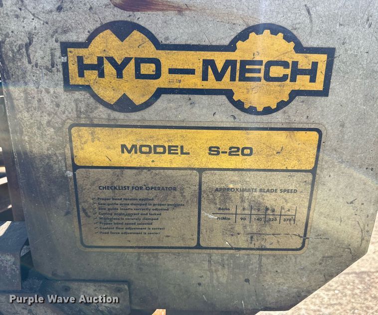 image for item NQ9037 Hyd-Mech S-20 band saw