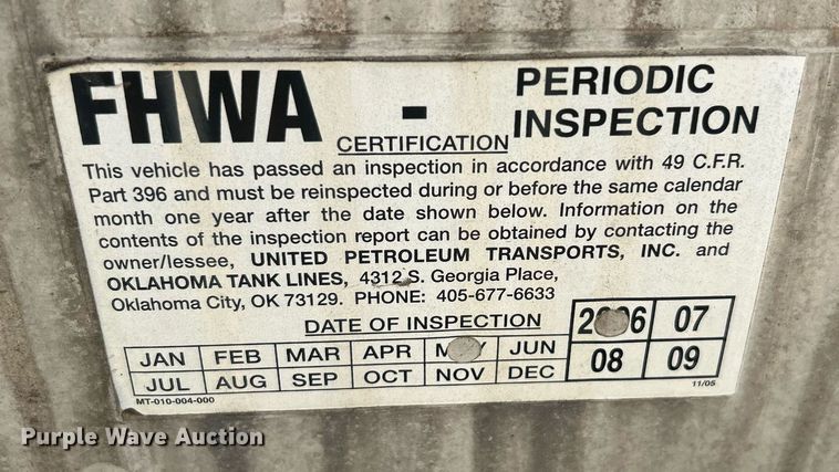 image for item DO7555 1980 Pullman Trailmobile tank trailer