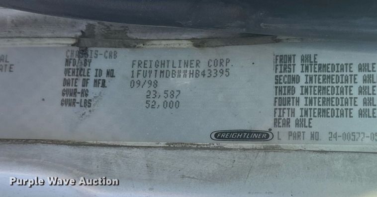 image for item DV2843 1999 Freightliner FL112 semi truck