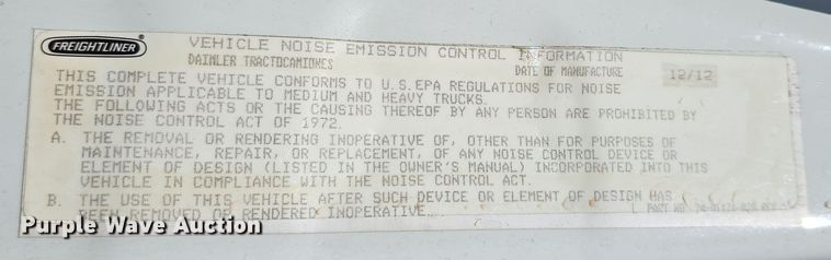 image for item DW3820 2013 Freightliner Cascadia 125 semi truck