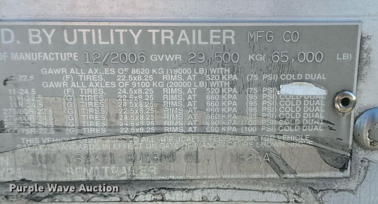 image for item EI4053 2008 Utility  refrigerated van trailer