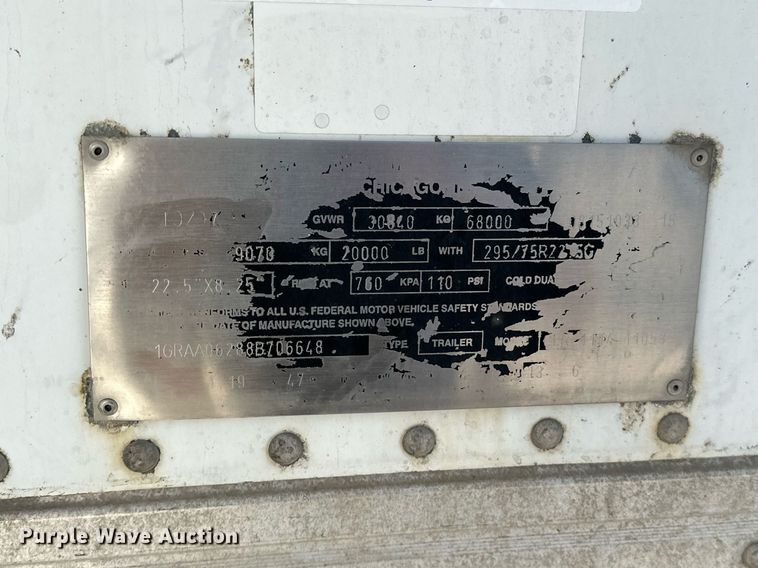 image for item EJ5025 2008 Great Dane refrigerated van trailer