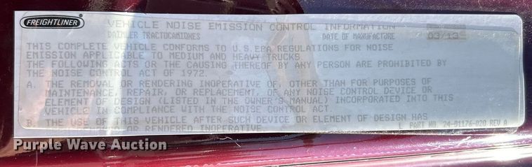 image for item EK3584 2014 Freightliner Cascadia semi truck