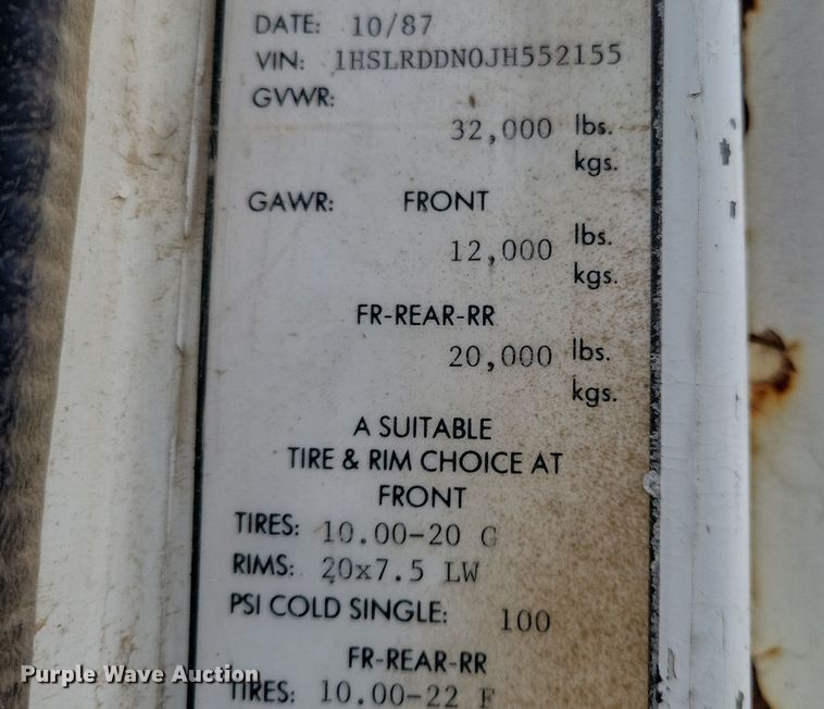 image for item OH9321 1988 International  1955 tank truck