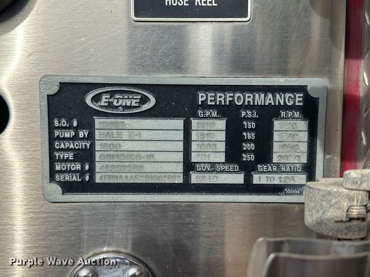 image for item DO7601 1995 Emergency One 1500 pumper fire truck