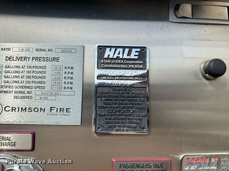 image for item DO7603 2005 Spartan Gladiator Crimson ladder fire truck