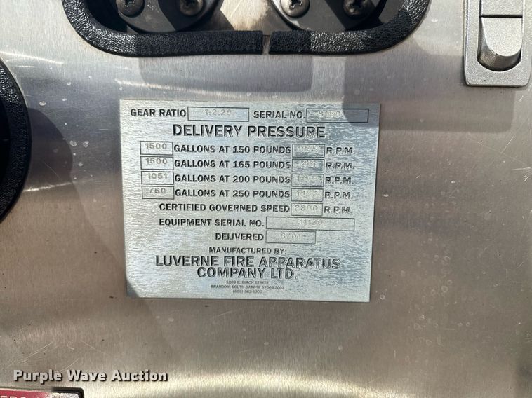 image for item DO7604 2001 Spartan pumper fire truck