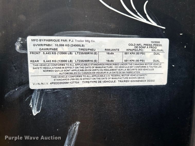 image for item DP5919 2009 PJ dump trailer